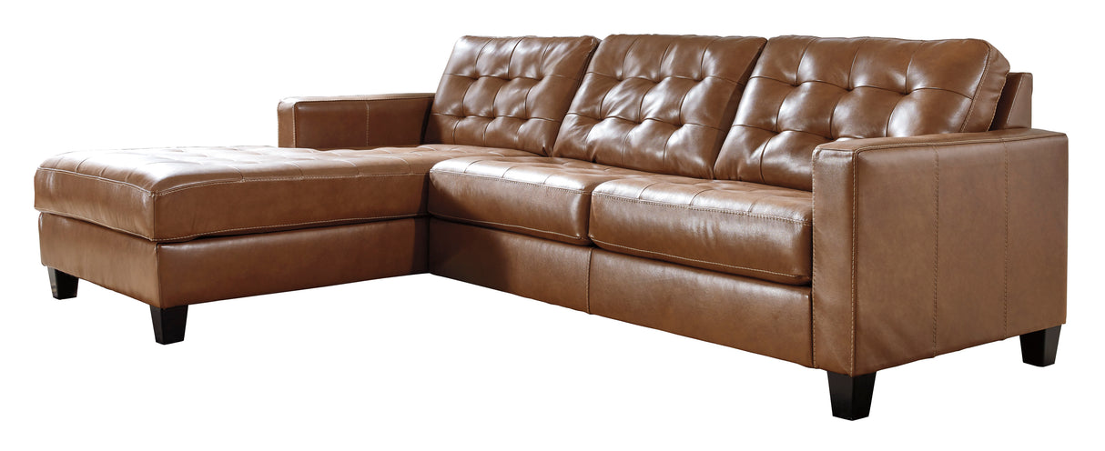 Baskove Auburn Leather LAF Sectional - Luna Furniture