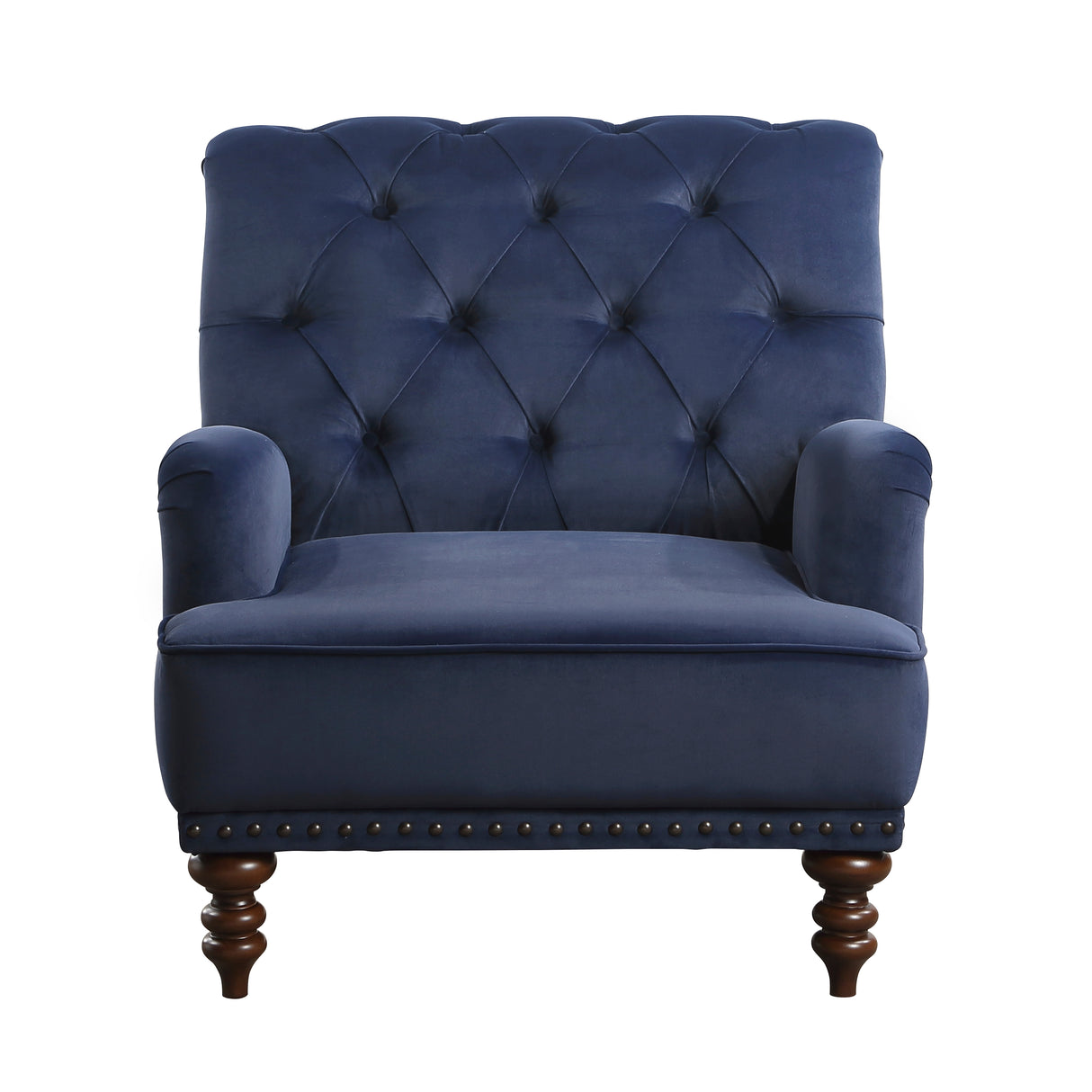 Holland Park Dark Blue Velvet Accent Chair from Homelegance - Luna Furniture