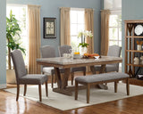 Vesper Brown/Gray Marble Rectangular Dining Set