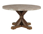 Vesper Brown/Gray Marble Round Dining Table