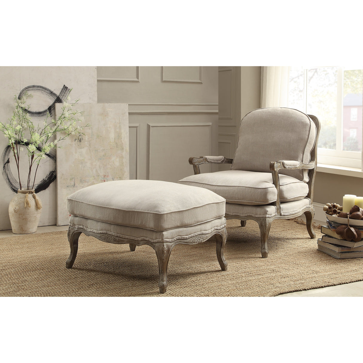 Parlier Show Wood Ottoman from Homelegance - Luna Furniture
