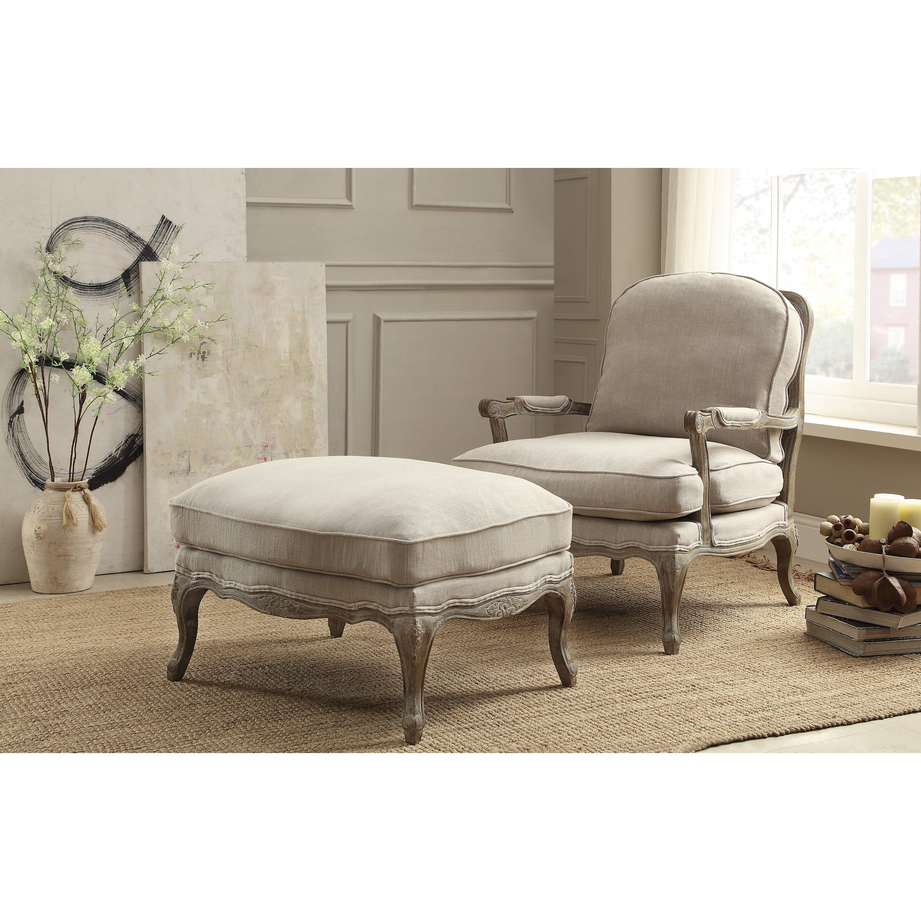 Parlier Show Wood Ottoman from Homelegance - Luna Furniture