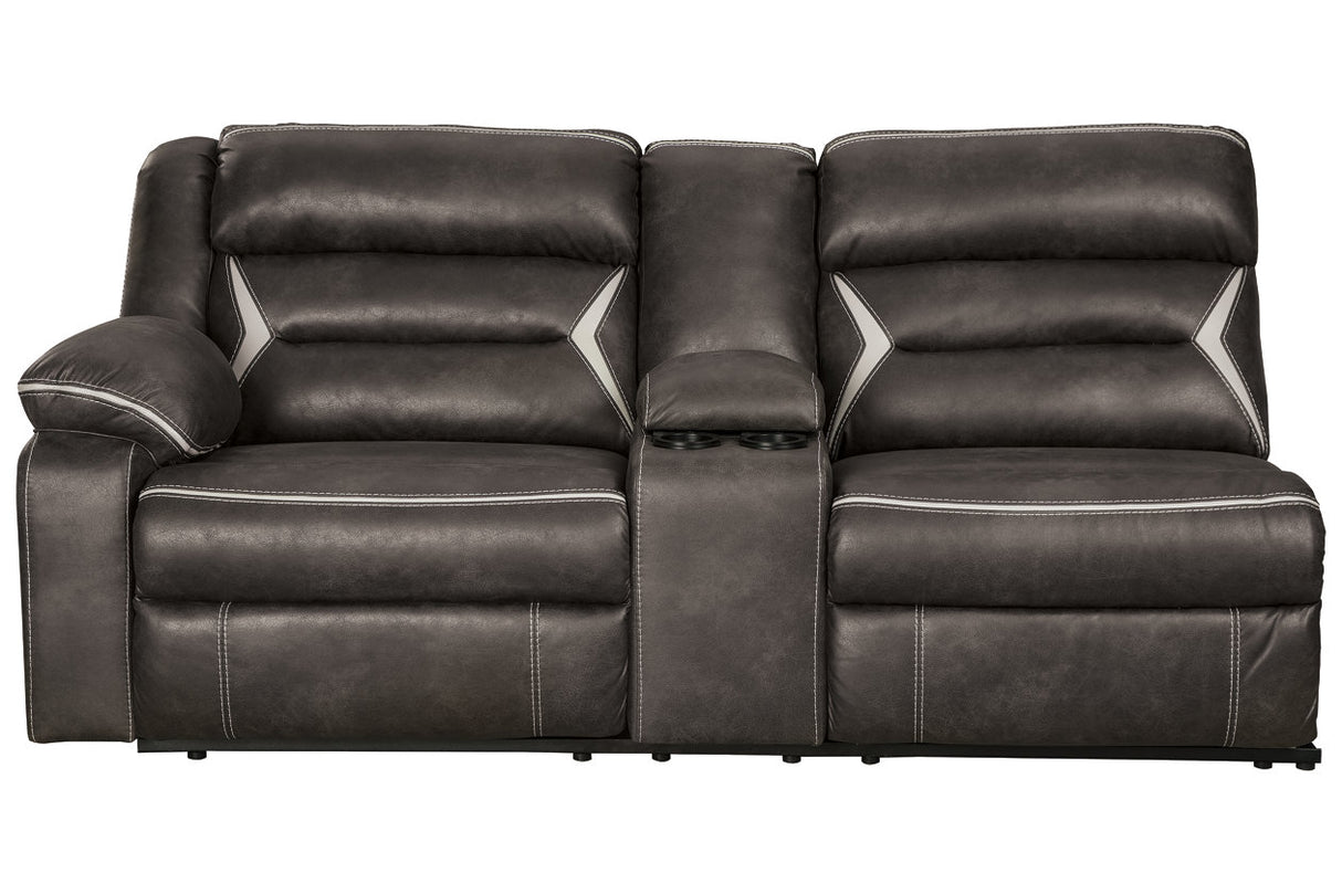Kincord Midnight Left-Arm Facing Power Reclining Sofa with Console from Ashley - Luna Furniture