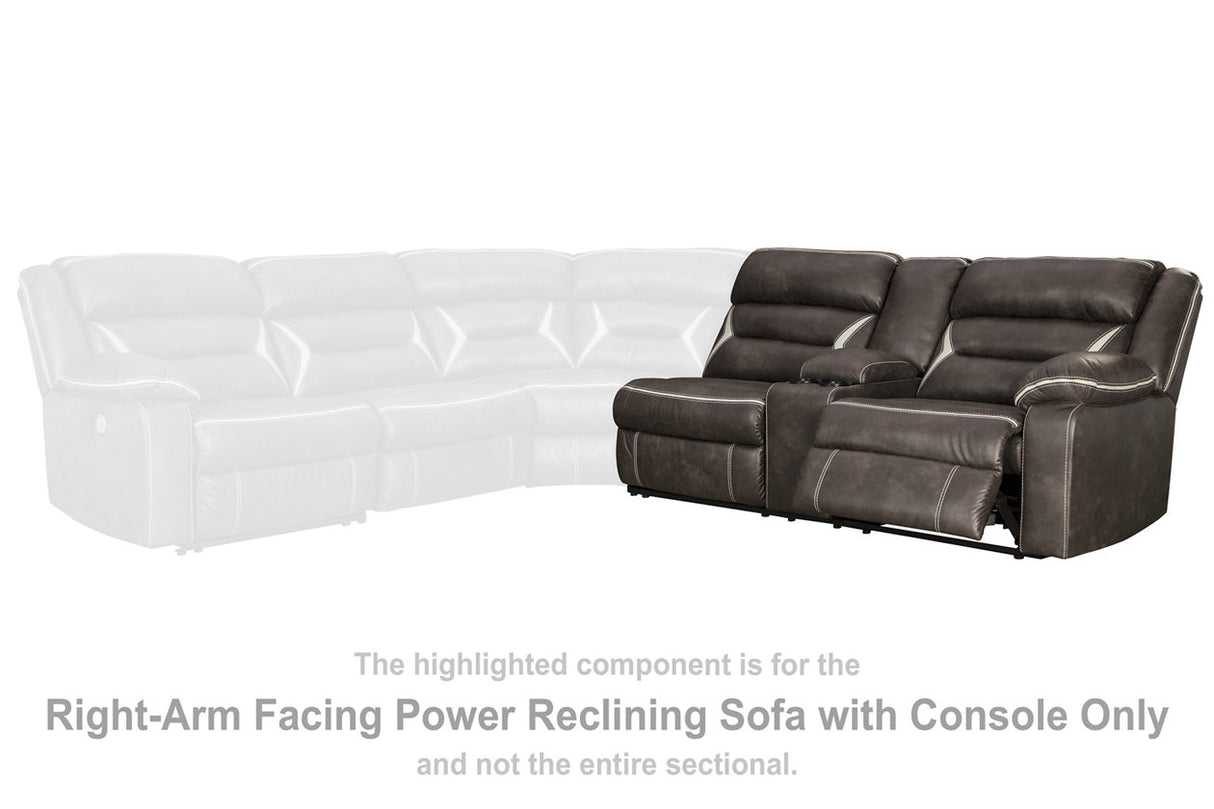 Kincord Midnight Right-Arm Facing Power Reclining Sofa with Console from Ashley - Luna Furniture