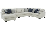 Lowder Stone 5-Piece LAF Chaise Sectional