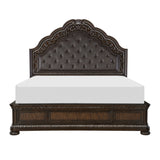Beddington Dark Cherry King Upholstered Panel Bed - Luna Furniture