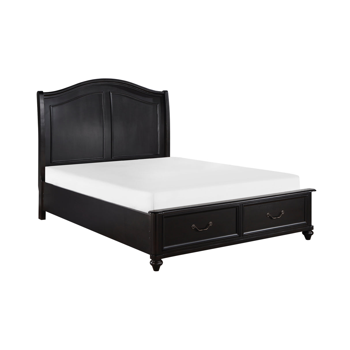 Herman Charcoal Brown Queen Platform Bed with Footboard Storage from Homelegance - Luna Furniture