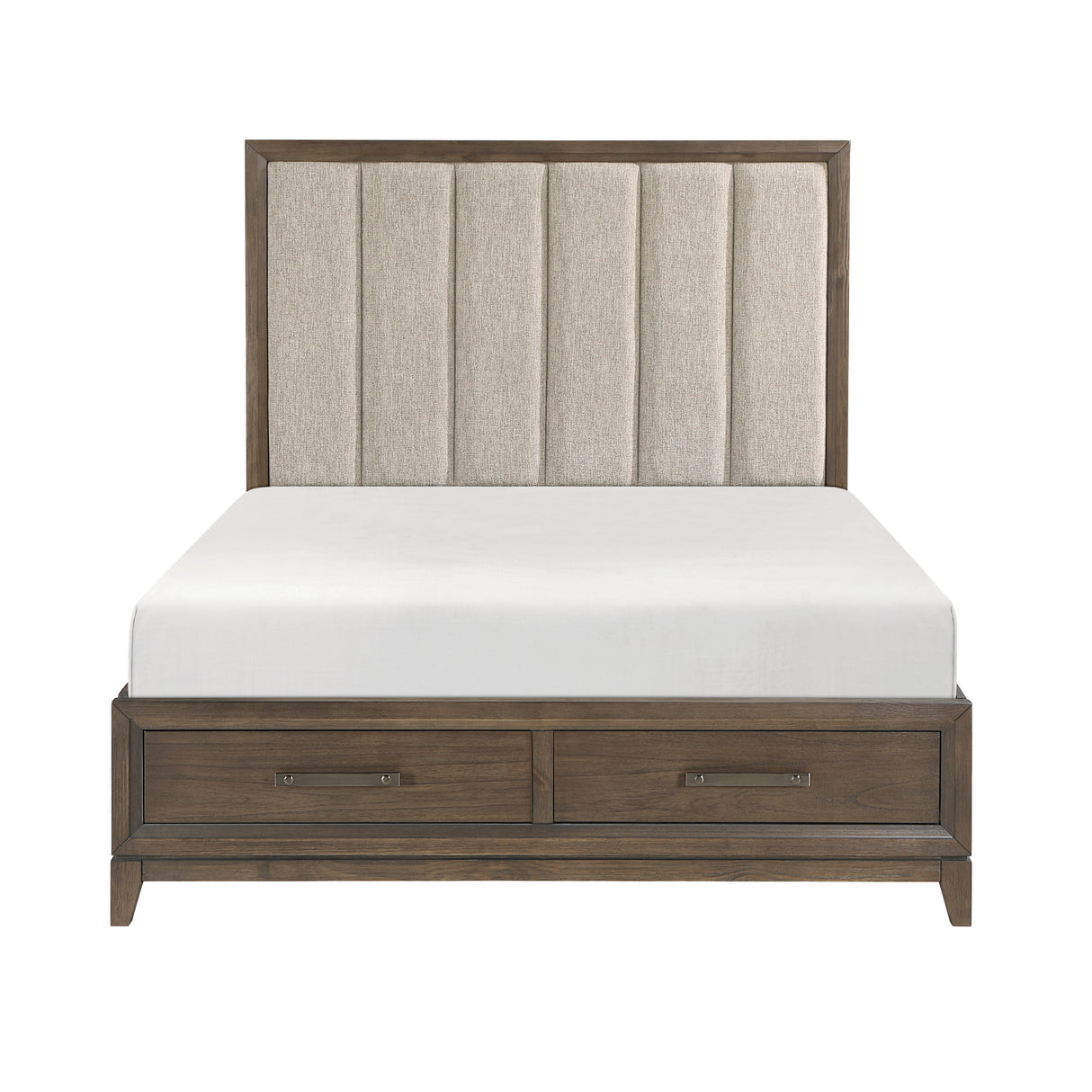 Cambridge Dark Walnut Queen Platform Bed with Footboard Storage from Homelegance - Luna Furniture