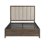 Cambridge Dark Walnut Queen Platform Bed with Footboard Storage from Homelegance - Luna Furniture