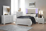 Aveline Silver Queen LED Upholstered Panel Bed from Homelegance - Luna Furniture