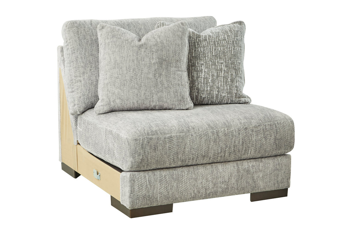 Regent Park Pewter Armless Chair from Ashley - Luna Furniture