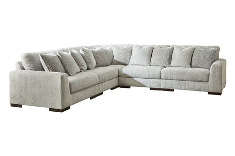 Regent Park Pewter 5-Piece Sectional from Ashley - Luna Furniture