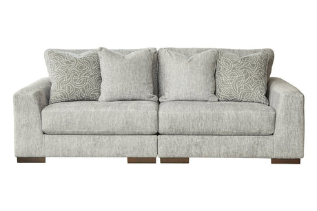 Regent Park Pewter 2-Piece Sectional Loveseat from Ashley - Luna Furniture