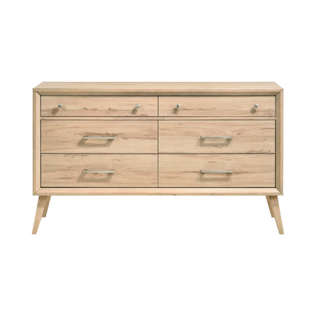 Marrin Natural Oak 4-Piece Bedroom Set (Queen Bed, Nightstand, Dresser, Mirror) from Homelegance - Luna Furniture