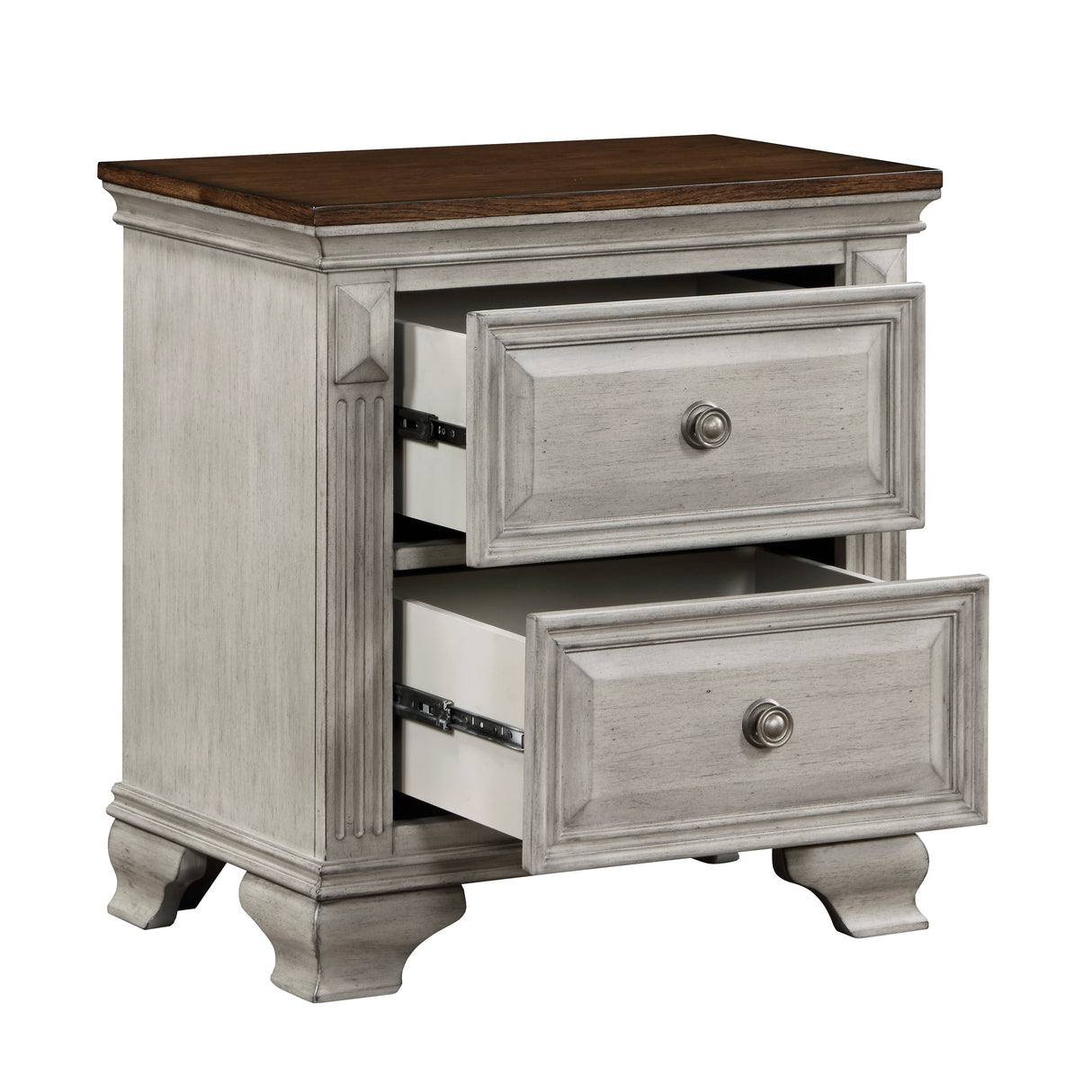 Marquette Gray/Brown Nightstand from Homelegance - Luna Furniture