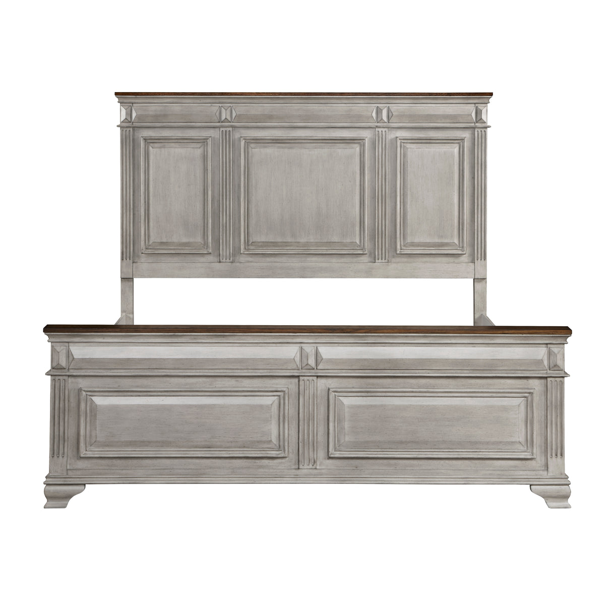 Marquette Gray/Brown King Panel Bed from Homelegance - Luna Furniture