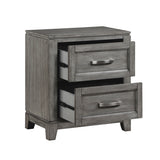 Garretson Gray 4-Piece Bedroom Set (Queen Bed, Nightstand, Dresser, Mirror) from Homelegance - Luna Furniture