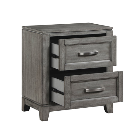 Garretson Gray 4-Piece Bedroom Set (Queen Bed, Nightstand, Dresser, Mirror) from Homelegance - Luna Furniture