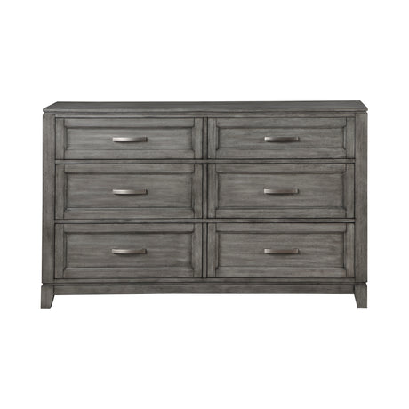 Garretson Gray 4-Piece Bedroom Set (Queen Bed, Nightstand, Dresser, Mirror) from Homelegance - Luna Furniture