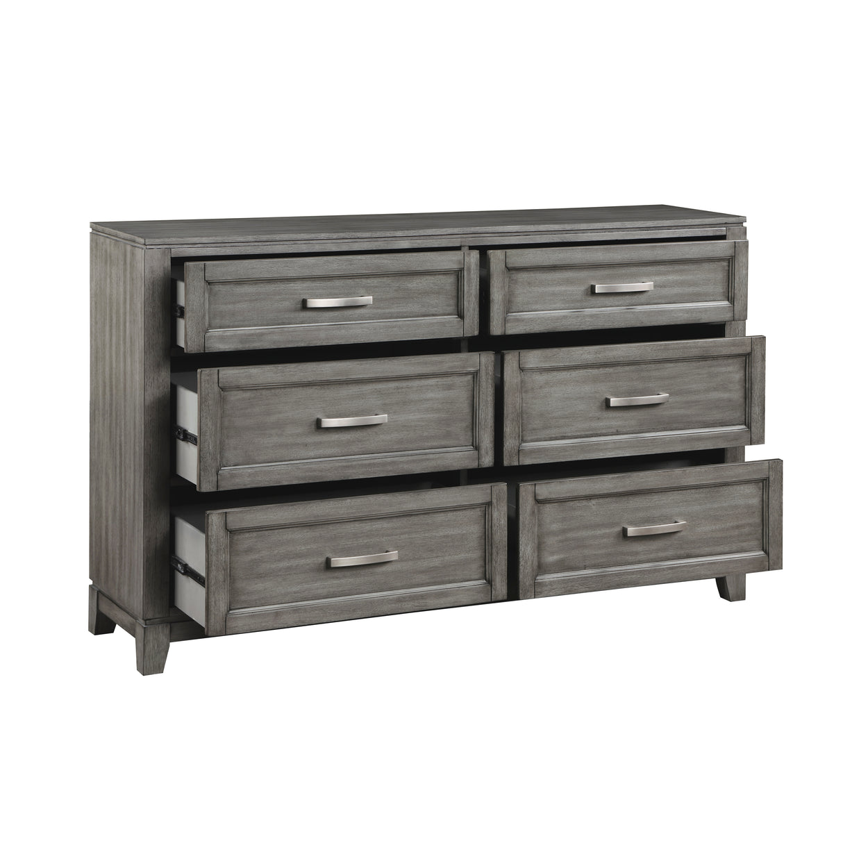 Garretson Gray 4-Piece Bedroom Set (Queen Bed, Nightstand, Dresser, Mirror) from Homelegance - Luna Furniture