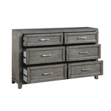 Garretson Gray 4-Piece Bedroom Set (Queen Bed, Nightstand, Dresser, Mirror) from Homelegance - Luna Furniture