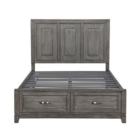 Garretson Gray 4-Piece Bedroom Set (Queen Bed, Nightstand, Dresser, Mirror) from Homelegance - Luna Furniture