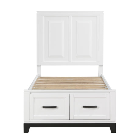 Garretson White 4-Piece Youth Bedroom Set (Twin Bed, Nightstand, Dresser, Mirror) from Homelegance - Luna Furniture