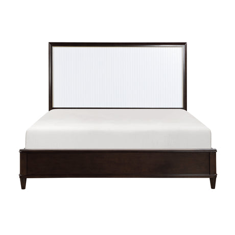 Niles White/Cherry Upholstered Panel Bedroom Set from Homelegance - Luna Furniture