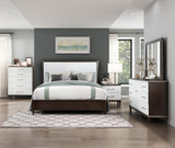 Niles White/Cherry King Panel Bed from Homelegance - Luna Furniture