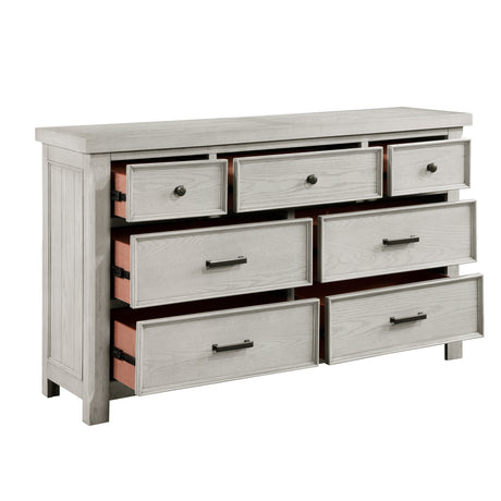 Providence Light Gray 4-Piece Bedroom Set (Queen Bed, Nightstand, Dresser, Mirror) from Homelegance - Luna Furniture