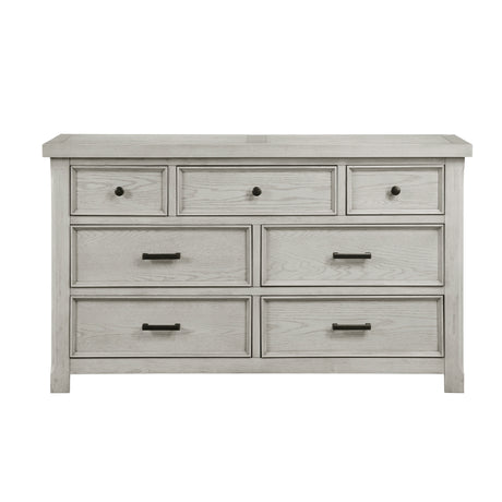 Providence Light Gray 4-Piece Bedroom Set (Queen Bed, Nightstand, Dresser, Mirror) from Homelegance - Luna Furniture
