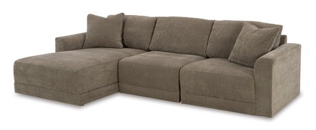 Raeanna Storm 3-Piece LAF Chaise Sectional
