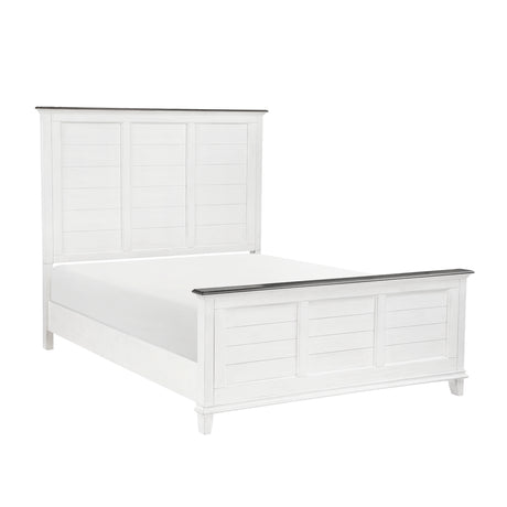 Chesterton Antique White/Dark Brown 4-Piece Bedroom Set (Queen Bed, Nightstand, Dresser, Mirror) from Homelegance - Luna Furniture
