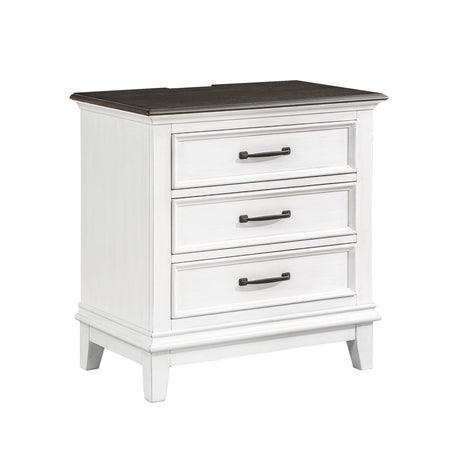 Chesterton Antique White/Dark Brown 4-Piece Bedroom Set (Queen Bed, Nightstand, Dresser, Mirror) from Homelegance - Luna Furniture
