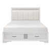 Luster White Queen Upholstered Storage Platform Bed