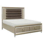 1515K-1EK* (3) Eastern King Platform Bed with LED Lighting and Storage Footboard - Luna Furniture