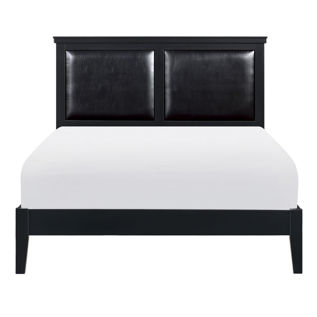Seabright Black Queen Panel Bed - Luna Furniture