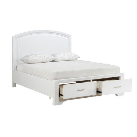 Hudson White 4-Piece Bedroom Set (Queen Bed, Nightstand, Dresser, Mirror) from Homelegance - Luna Furniture