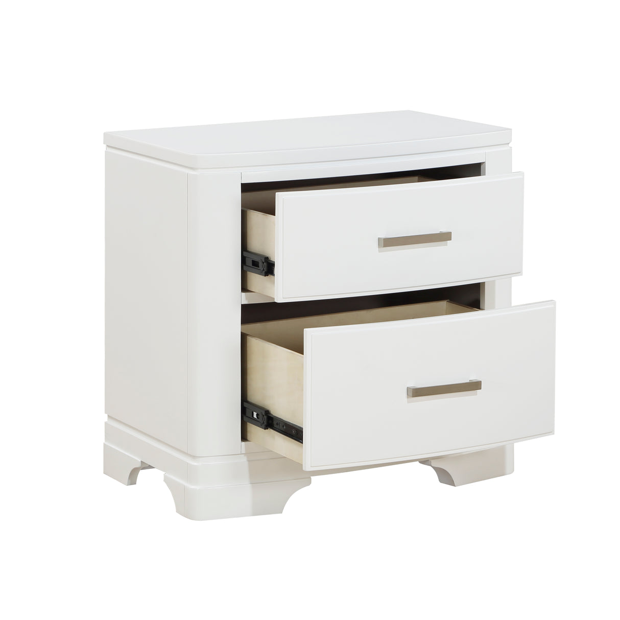 Hudson White 4-Piece Bedroom Set (Queen Bed, Nightstand, Dresser, Mirror) from Homelegance - Luna Furniture