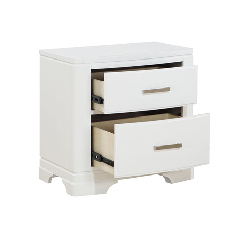 Hudson White 4-Piece Bedroom Set (Queen Bed, Nightstand, Dresser, Mirror) from Homelegance - Luna Furniture