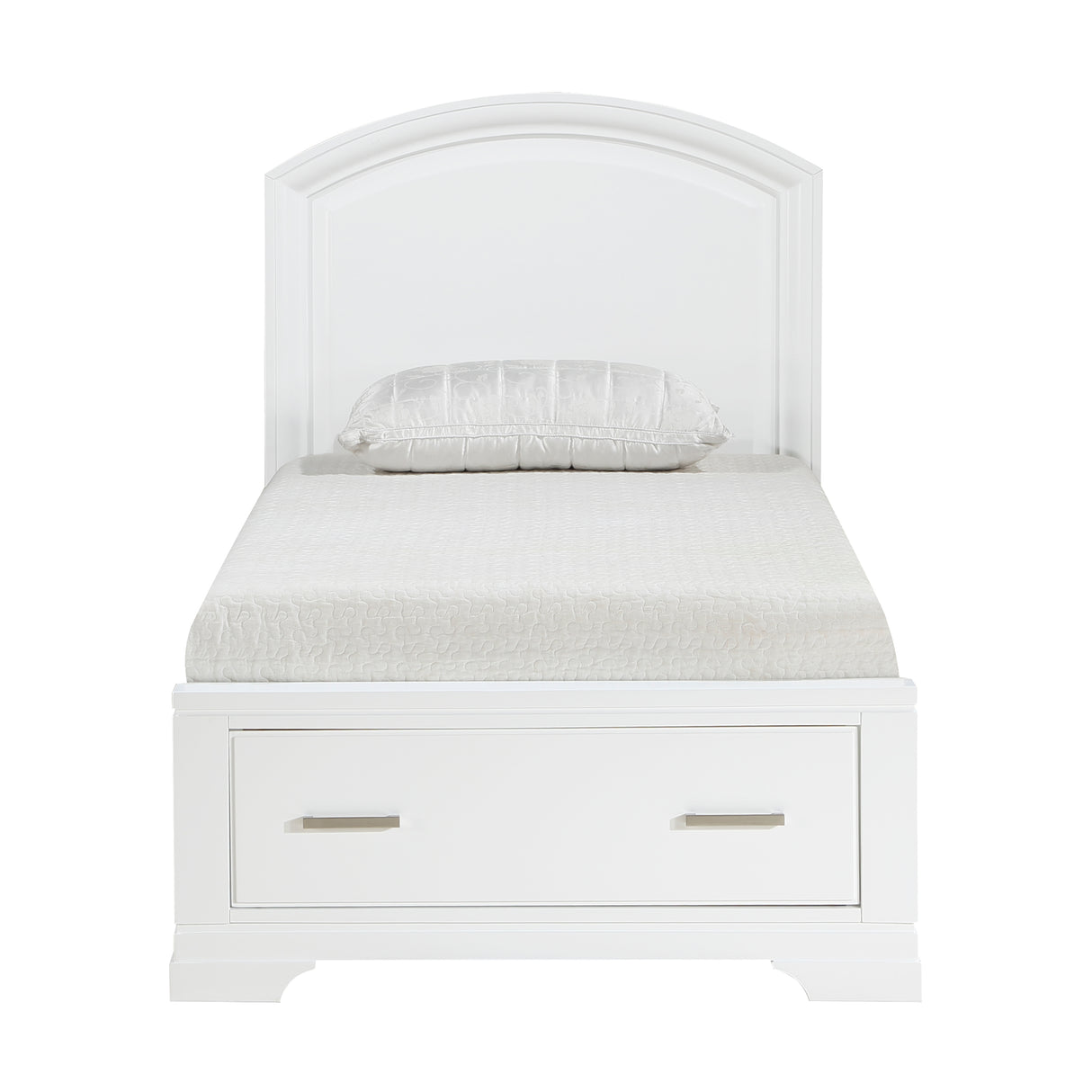 Hudson White 4-Piece Youth Bedroom Set (Twin Bed, Nightstand, Dresser, Mirror) from Homelegance - Luna Furniture