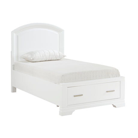 Hudson White 4-Piece Youth Bedroom Set (Twin Bed, Nightstand, Dresser, Mirror) from Homelegance - Luna Furniture