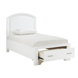 Hudson White 4-Piece Youth Bedroom Set (Twin Bed, Nightstand, Dresser, Mirror) from Homelegance - Luna Furniture