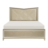 Bijou Champagne Queen LED Upholstered Storage Platform Bed - Luna Furniture