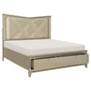 Bijou Champagne King LED Upholstered Storage Platform Bed - Luna Furniture