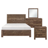 Corbin Brown 4-Piece Bedroom Set (Queen Bed, Nightstand, Dresser, Mirror) from Homelegance - Luna Furniture