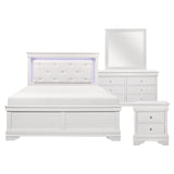 Lana White 4-Piece Bedroom Set (Queen Bed, Nightstand, Dresser, Mirror) from Homelegance - Luna Furniture