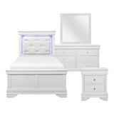 Lana White 4-Piece Youth Bedroom Set (Twin Bed, Nightstand, Dresser, Mirror) from Homelegance - Luna Furniture