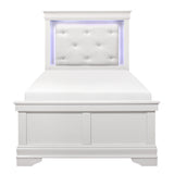 Lana White 4-Piece Youth Bedroom Set (Twin Bed, Nightstand, Dresser, Mirror) from Homelegance - Luna Furniture