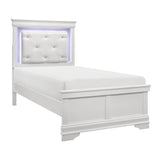 Lana White 4-Piece Youth Bedroom Set (Twin Bed, Nightstand, Dresser, Mirror) from Homelegance - Luna Furniture